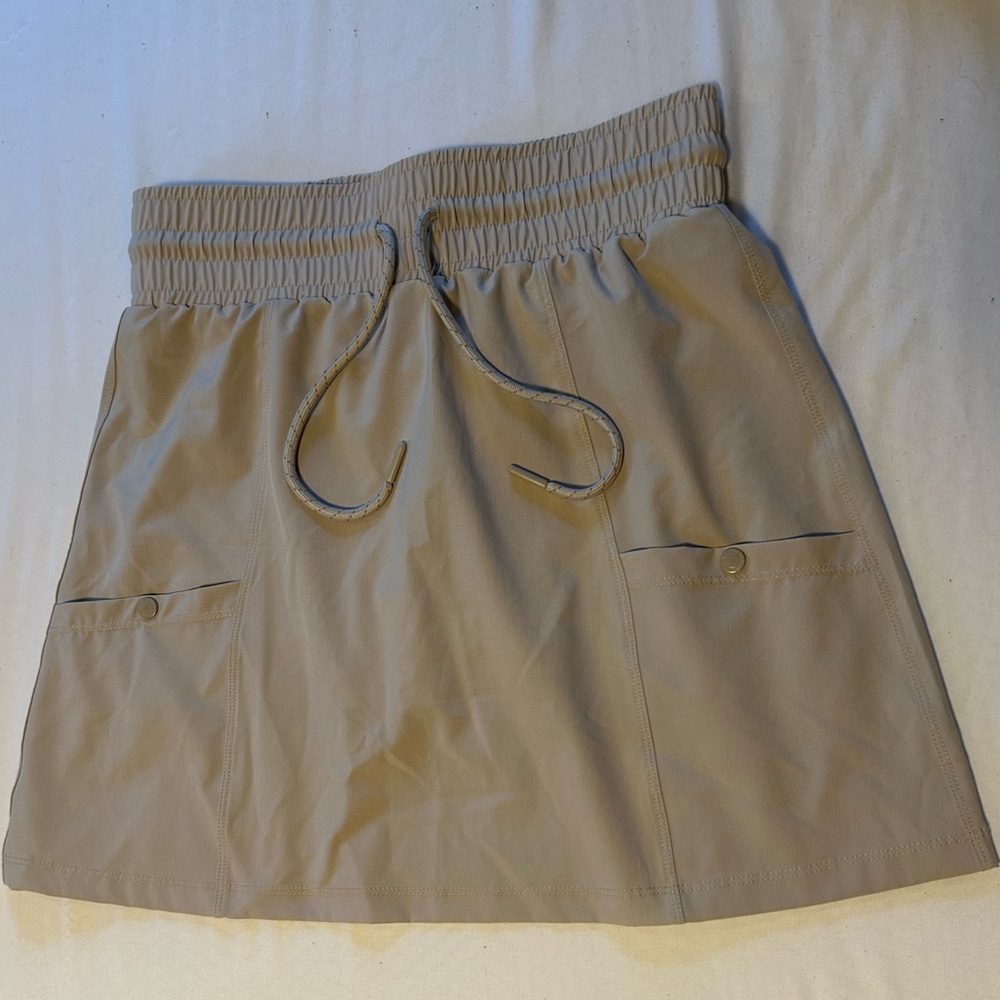 Beige Elastic Waist Skort by Avalanche